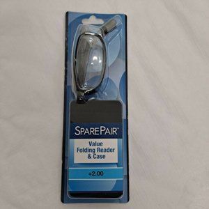 Reading glasses spare pair Reader Glasses and Eye glass Case + 2.00